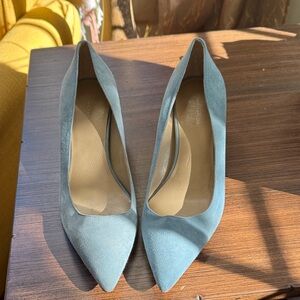 Ann Taylor Blue Suede Heels
